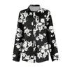 Women's Button Down Prints Shirt Long Sleeve Shirt Business Work Tops Casual With Pockets Jacket