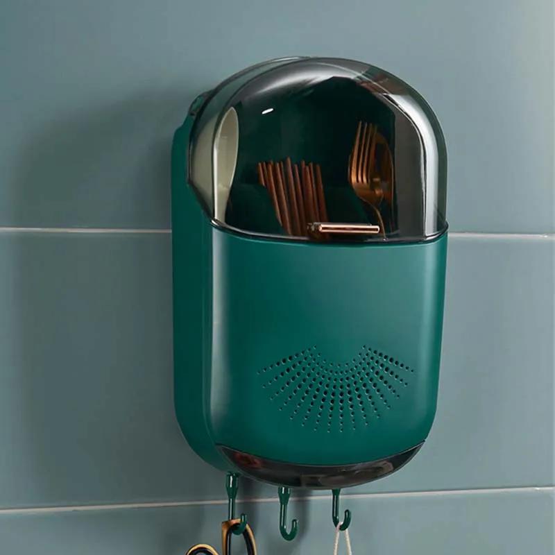 

Креативный пыленепроницаемый держатель для столовых приборов, многофункциональный настенный стеллаж для хранения, держатель для сушилки для посуды, кухонные принадлежности