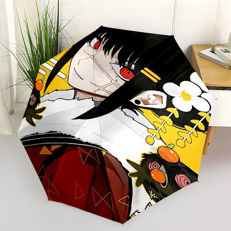 

1pc Anime Character with Flowers and Birds Automatic Opening Umbrella - Portable 3-Fold Design, 8-Bone Iron Frame Outdoor Umbrella for Fans, Travelers