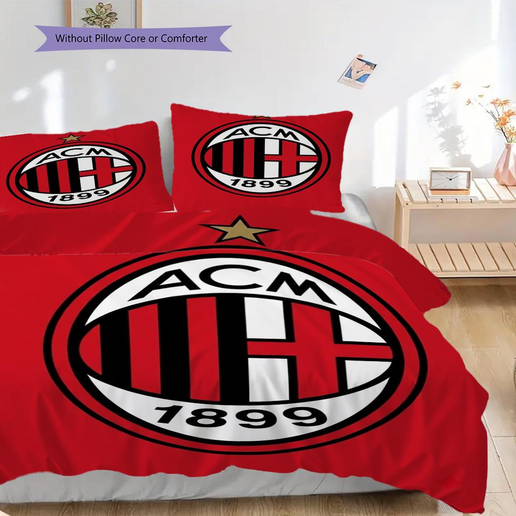 AC Milan Legacy: Glory Bedding (1 dekbedovertrek + 2 kussenslopen, zonder binnenkussen) Dekbedovertrek en kussensloop Beddengoedset Zacht en comfortabel