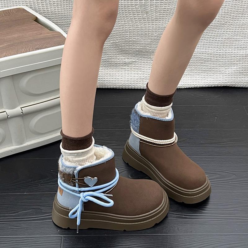 Thick-soled Niche Cotton Shoes for Women To Wear New Autumn and Winter Fur Integrated Fleece Thickened Warm Snow Boots