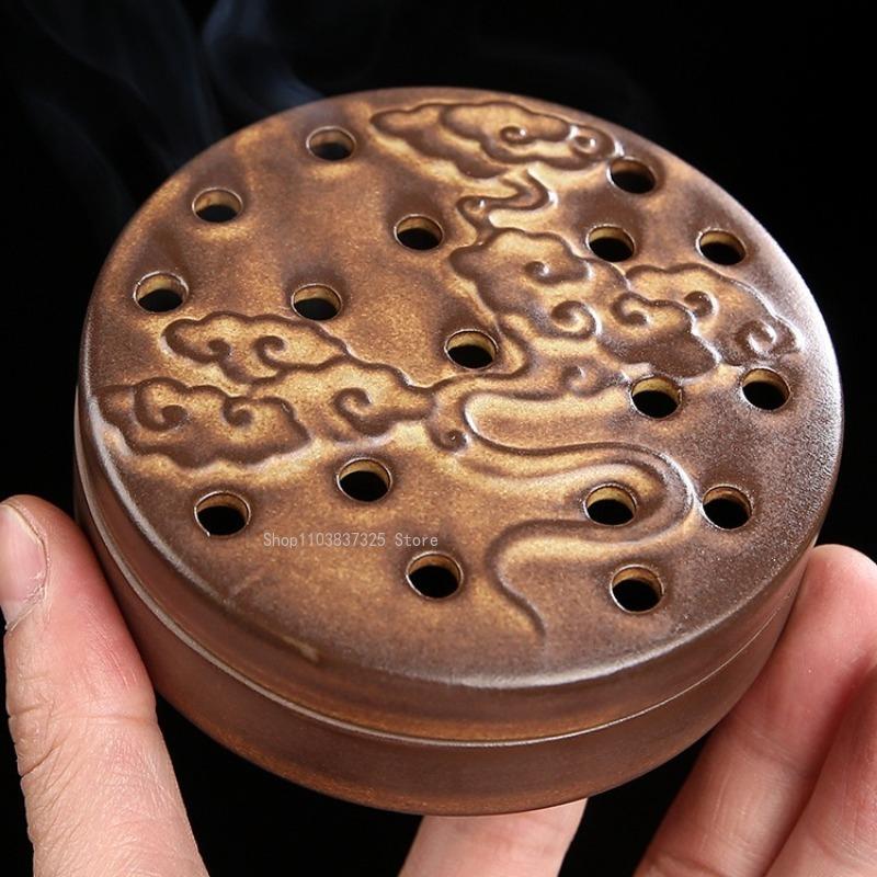 4-hour Coil Incense Burner Ceramic Retro Hollow Aromatherapy Stove Home Tea Room Decorations Relaxing Purifying Fragrance Tools