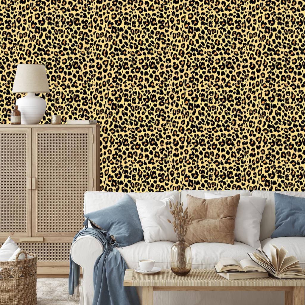 Animal Skin Wallpaper Ochre and Gold for Living Room and Bedroom 50x1000