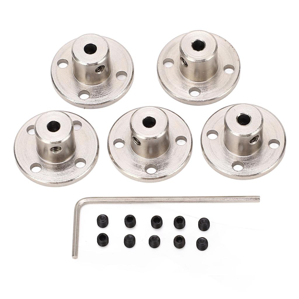 5pcs Flange Coupling Connector Professional Stainless Steel 3mm Inner Diameter Rigid Flange Shaft