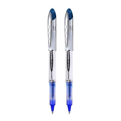 Uni-Ball Vision UB200 Roller Pen Blue Ink 0.8mm Tip Smooth Writing for Office Home School Pack of 2