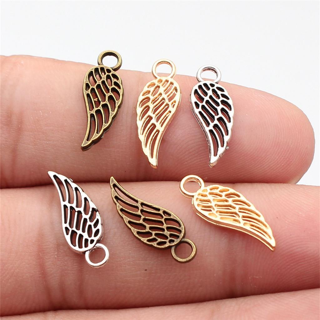 Small Angel Wings Fairy Detail Charm Antique Bronze Zinc Alloy Jewelry Making Supplies Jewelry Making Accessory Charms