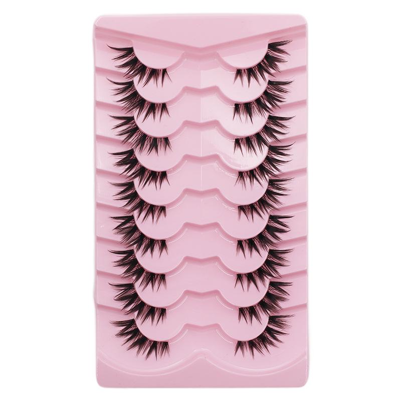European Natural 3D False Eyelashes with Curled Stiff Stem - Dense, One-Piece Whole Strip