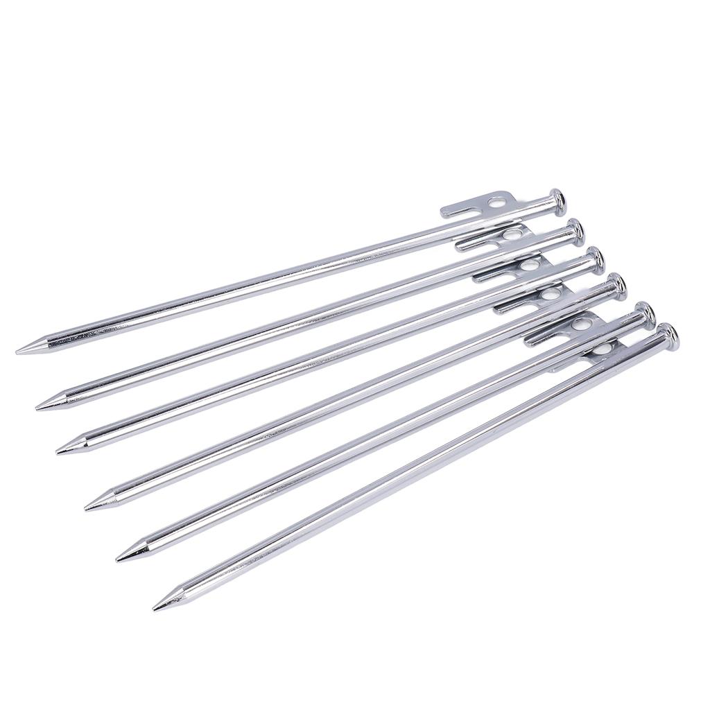 6Pcs Tent Stakes Pegs Anti Dropping Good Fixability Flat Head Design Easy To Use Outdoor Camping Tent Pegs for Hiking