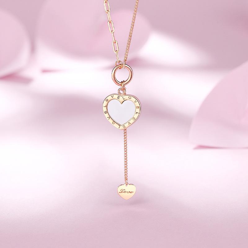 

Танциз S925 стерлингового серебра Роскошное индивидуальное ожерелье с подвеской женское классическое ожерелье прилива розового золота