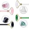 Natural Jade Roller Gua Sha Set Rose Quartz Obsidian Amethyst Jade Massager Gouache Scraper For Facial Lifting Skin Care Tools