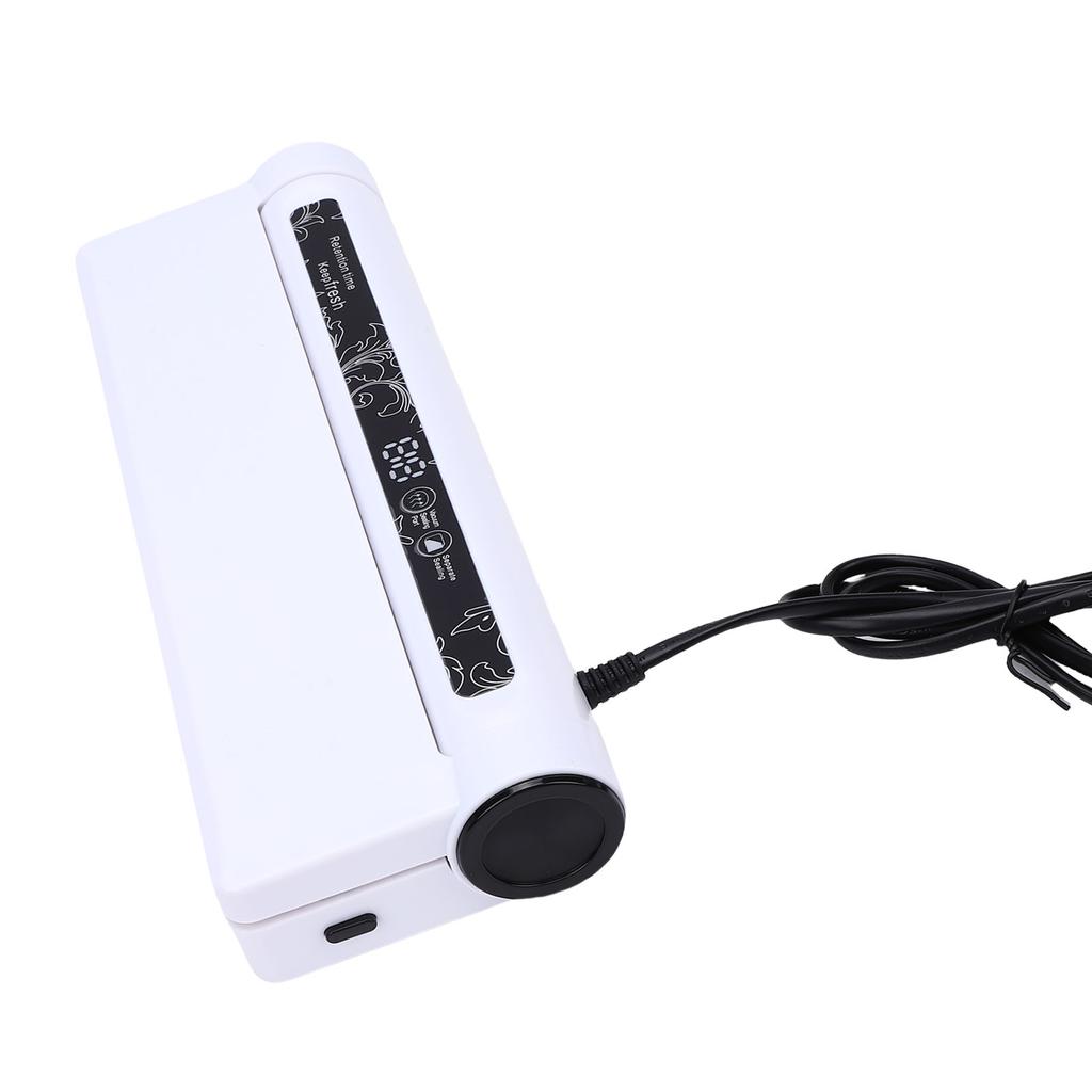 Food Vacuum Machine Dry Wet Mode 60KPA Suction Compact Electric with 20 Bags for Kitchen