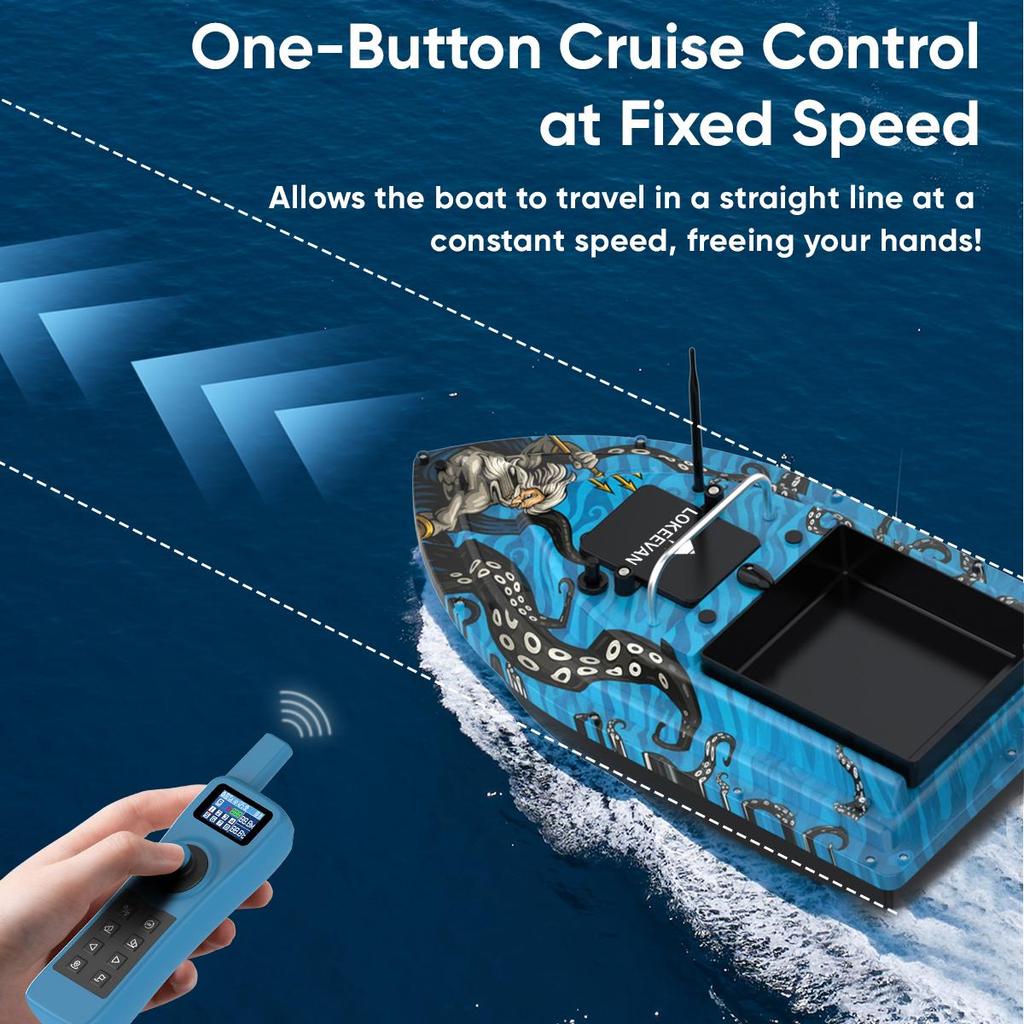 LOKEEVAN D32ED GPS Fishing Bait Boat 12000mAh GPS+Beidou Dual System 500m Remote Control Distance