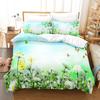 Pale Pink Duvet Cover Set Sakura Branch With Cherry Flowers Tender Japanese Spring Decorative Bedding Set King Size Green