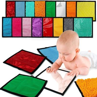 1 Set Baby Sensory Development Mat Various Textures Machine Washable Foldable For Tactile Learning Color Recognition