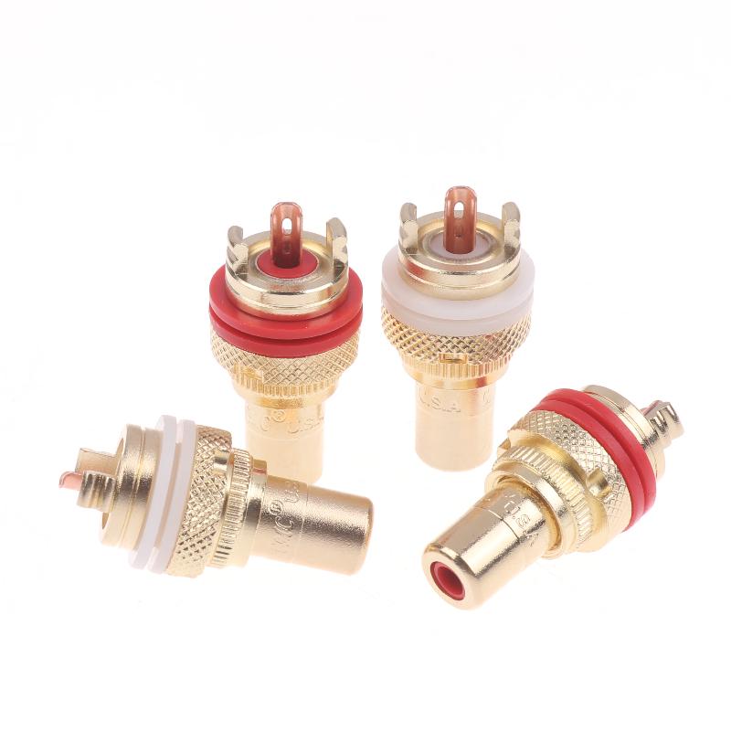 2/4Pcs Rca Jack Plug Copper Gold Plated Cmc Rca Socket For Speakers Terminals Audio Wire Connectors Accessories