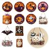 Ghost Wall Ornament Vintage Wooden Halloween Welcome Door Hanger, Pumpkin Skull Witch Farmhouse Hanger Sign, Hanging Decor for Front Porch Decoration