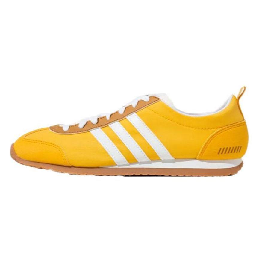 adidas Neo Vs Jog Bequeme Vielseitige Leder Anti-Rutsch Abriebfest Leichte Lässige Laufschuhe Unisex Sneaker Gelb Weiß HP9678