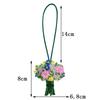 Fashion 3D Sequin Flowers Bouquet Beaded Pendant DIY Rhinestone Beads Keychain Lanyard Hanging Rope Handmade Bag Accessories