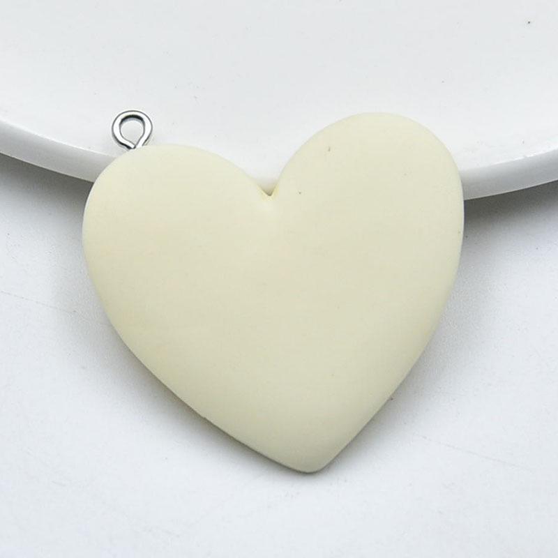 Large Peach Heart Resin Pendant Keychain - DIY Jewelry Accessory