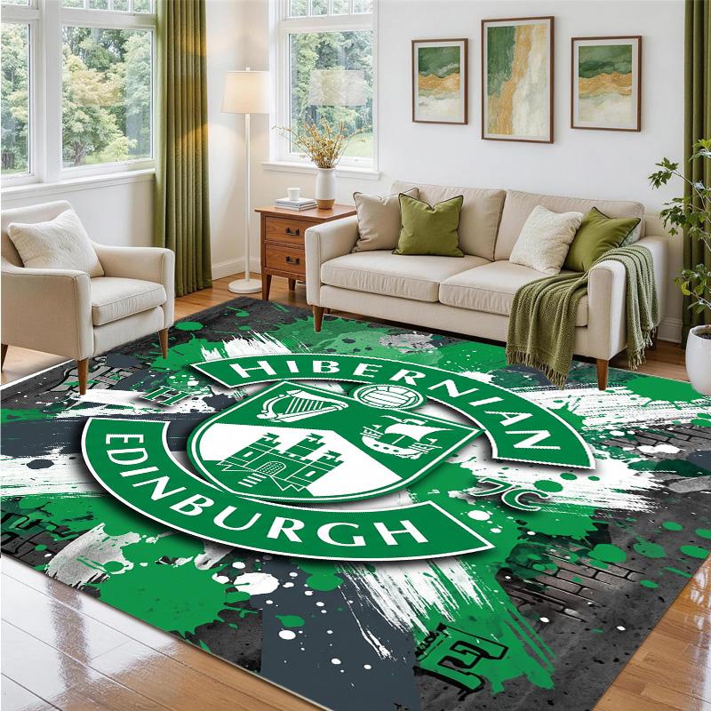 Hibernian FC Design Crystal Velvet Rug Soft Decorative Mat for Bedroom Entrance