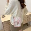Trendy Small Square Bag For Women Stylish Pu Shoulder Crossbody Handbag In Silver White Pink