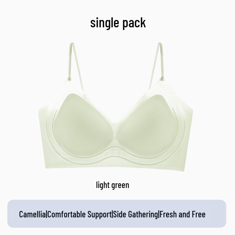 Kräuter-Kamelie Cool Summer Nahtloser Spaghetti-Träger-BH für Damen
