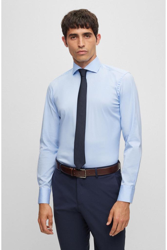 [BOSS] Italian-made Pure Silk Jacquard Tie for Men, One Size, Navy