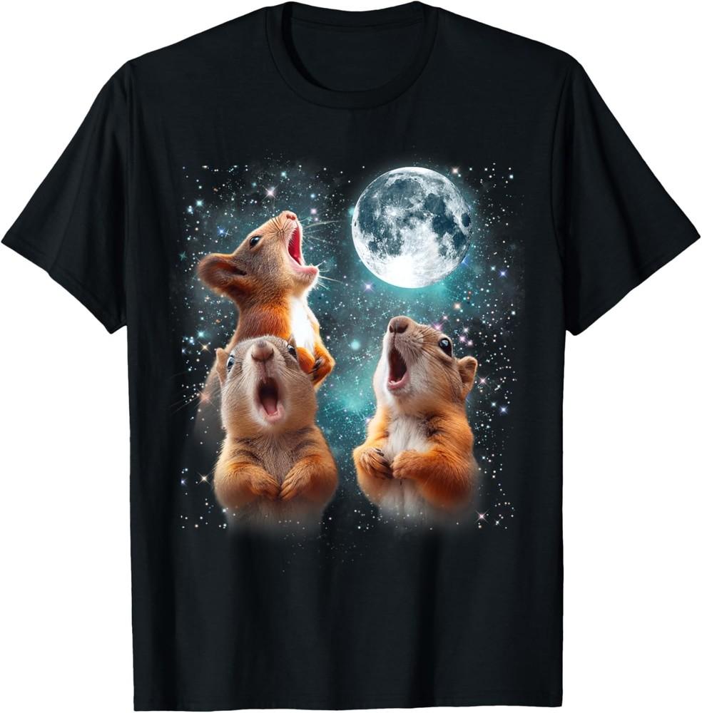 3 Squirrel Moon Howling Squirrel Head Funny For Men Women T-Shirt Unisex T-Shirt M