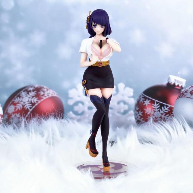 25cm Genshin Impact Anime Figure Ganyu Wedding Dress Action Figure Keqing /Paimon /Klee /Hu Tao Figure Collection Model Doll Toys