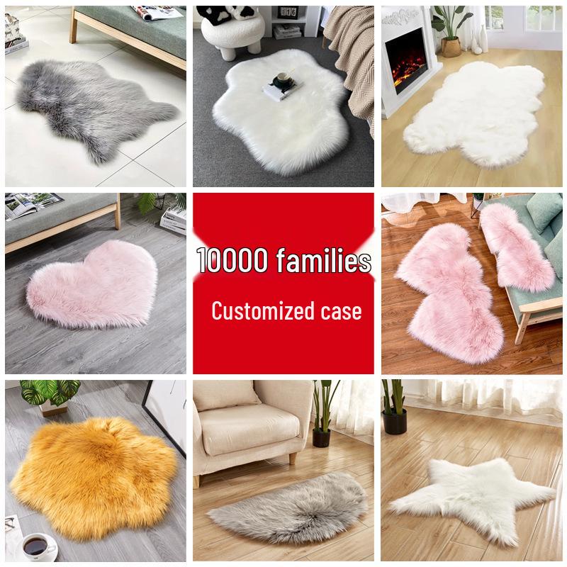 Washable Faux Fox Fur Rug for Home - Living Room, Bedroom, Entrance, or Kid's Room.