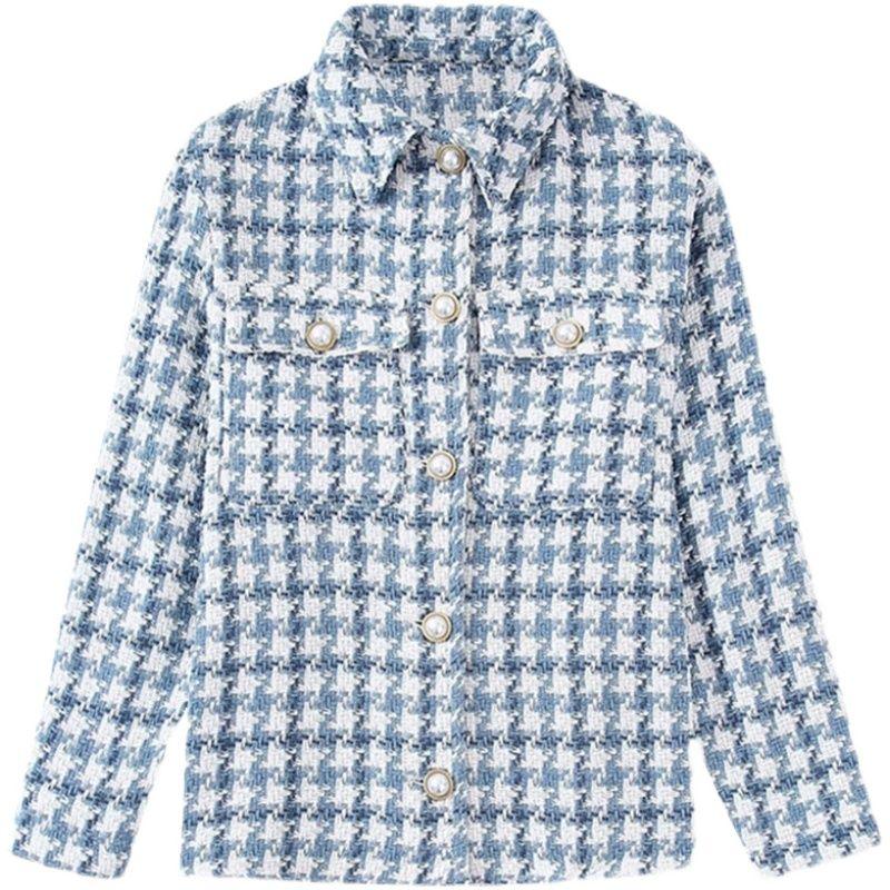 Ur New Women's Artificial Pearl Button Texture Shirt