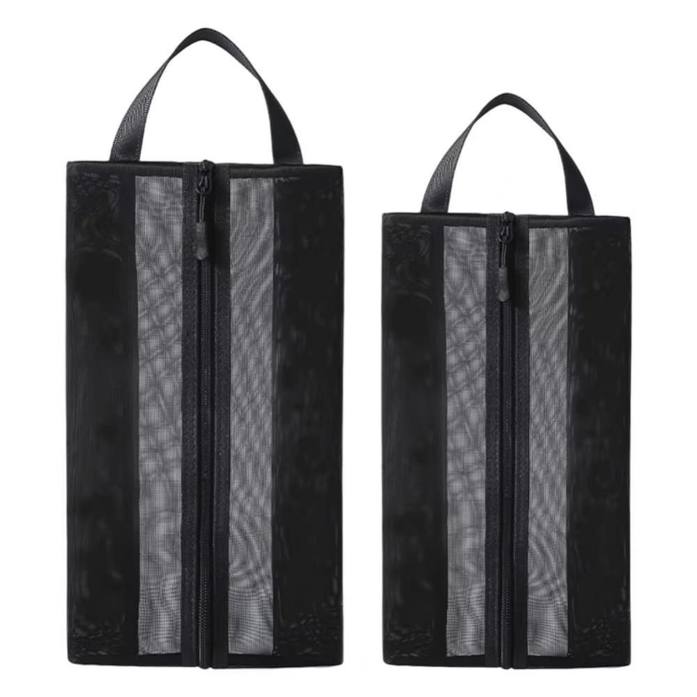 2Pcs Zipper Closure Travel Shoe Bags Breathable Sneaker Carrier Pack Portable Shoes Organizer  Beach