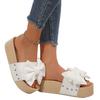 Fashion Shoes Female 2025 New Open Toe Women's Slippers Fashion Outdoor Butterfly-knot Summer Rivet Best Seller Solid Platform Slippers