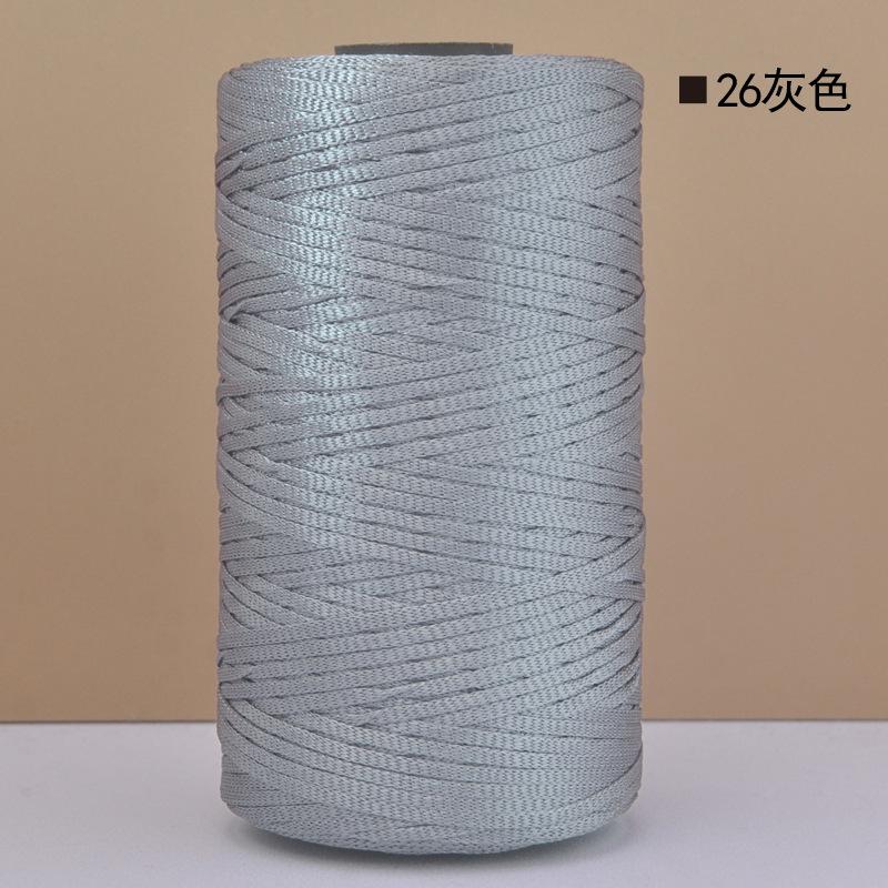 Mercerized Cotton Linen Light Body Ice Silk Flat Belt Wool Hand-Woven Crocheted Diy Hook Bag Hat Seat Cushion Hollow Thread