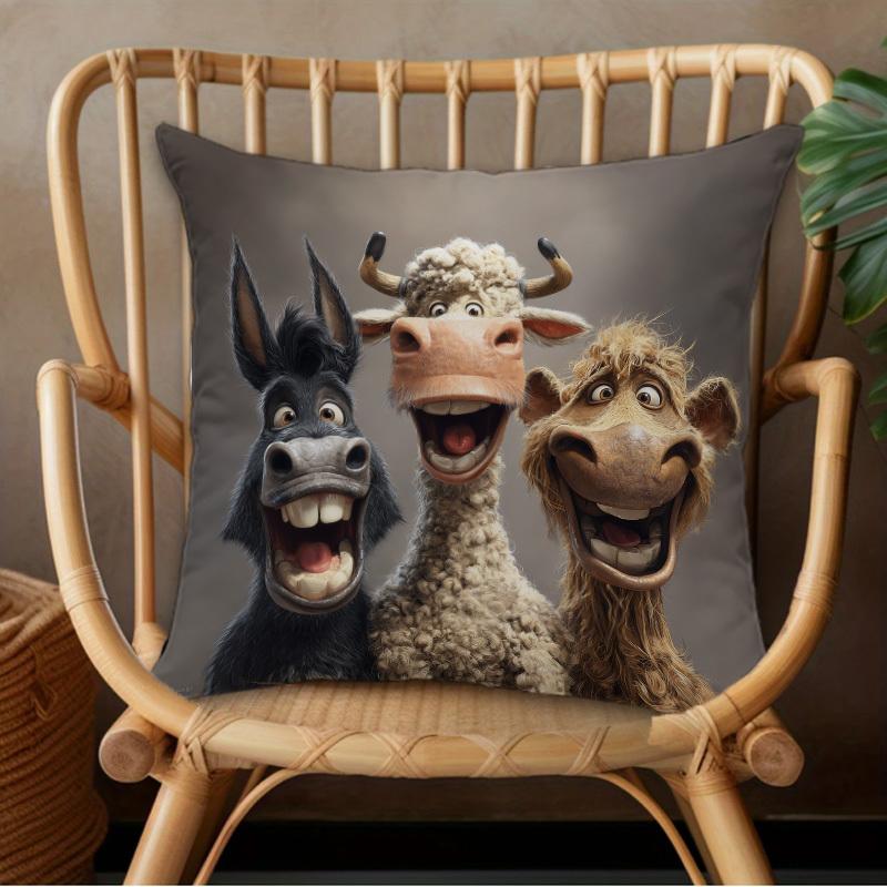 1/4pcs Funny Farm Animal Printed Pillowcases Sofa cushion cover home bedroom room decoration