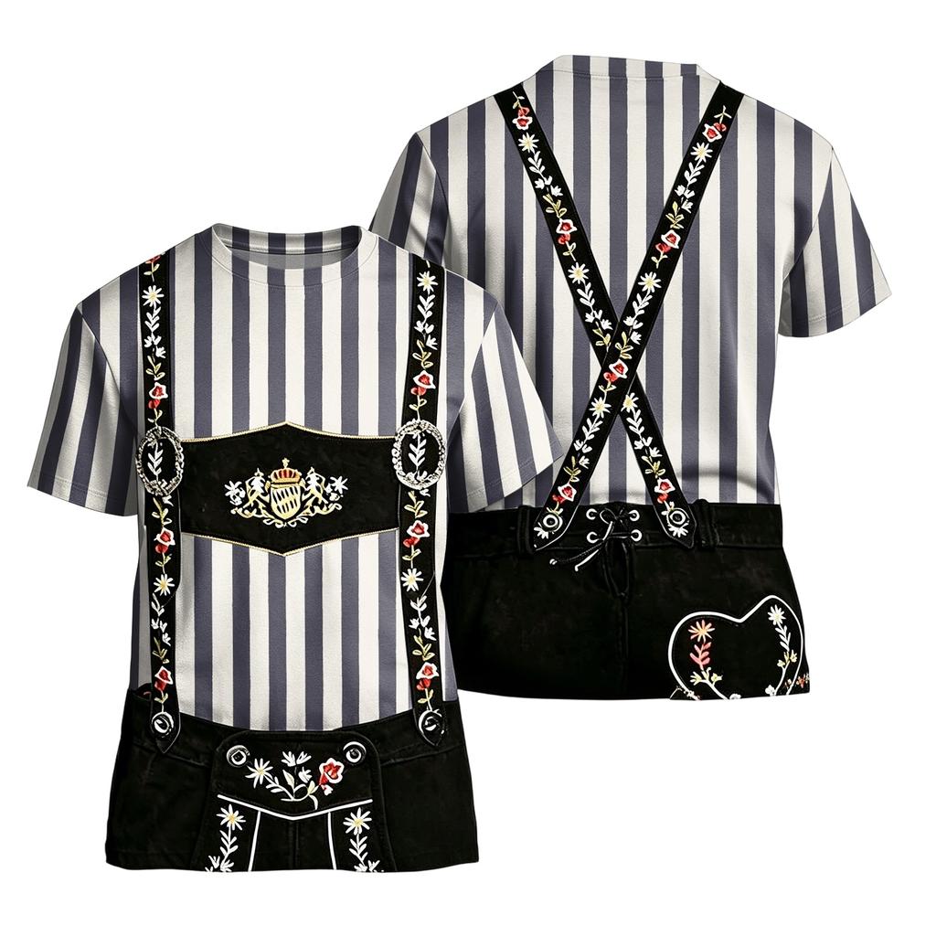 Men's Oktoberfest Vintage Print Short Sleeve T-Shirt Relaxed Fit Summer