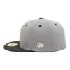NEW ERA 59FIFTY San Diego Padres Side Patch Two Tone Cap Storm Grey Black MLB ONSPOTZ Exclusive Flat Visor Fitted Baseball Hat Unisex 7 3/4