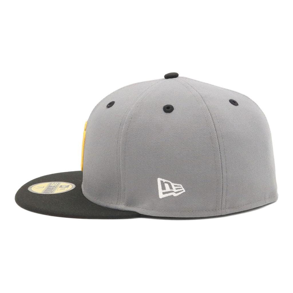 NEW ERA 59FIFTY San Diego Padres Side Patch Two Tone Cap Storm Grey Black MLB ONSPOTZ Exclusive Flat Visor Fitted Baseball Hat Unisex 7 3/4