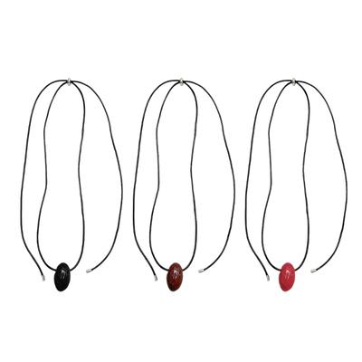 Modische Lange Schwarze Kordel Pulloverkette Achatkugel Lange Halskette Einzigartige Schlüsselbeinkette Schmuck für Modeliebhaber