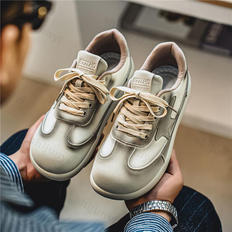 Fashion Men's Retro Design Fashion Trend Casual Low Top Thick Soled Shoes 2025 Autumn New Comofrtable Versatile Lace Up Chunky sneakers