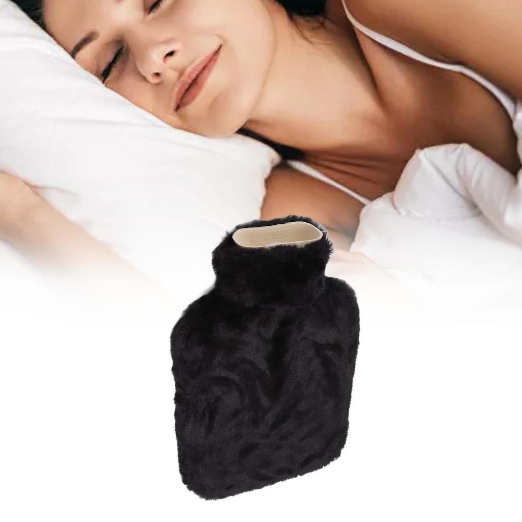 Hot Water Bottle 2000ML Water Injection Hot Water Bag With Plush Cover for Discomfort Relief