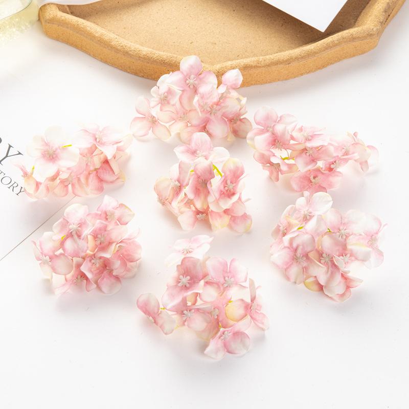 Simulation Hydrangea Shooting Prop Head DIY Handmade Hydrangea Wedding Lead Hydrangea Flower Wall Single Small Hydrangea Fake Flower Decoration
