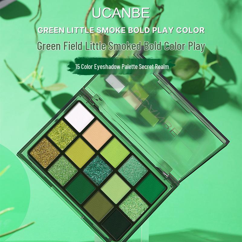 Палетка теней для век UCANBE Secret Realm из 15 цветов: Продвинутый Хэллоуинский Специальный Эффект Макияжа Зеленого Эльфа Чанлун. 10.8g