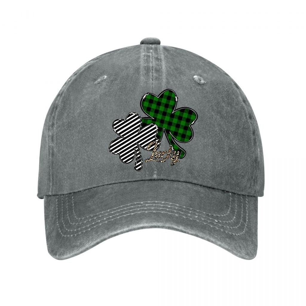 Plaid Shamrock Baseball Cap Washed Baseball Cap