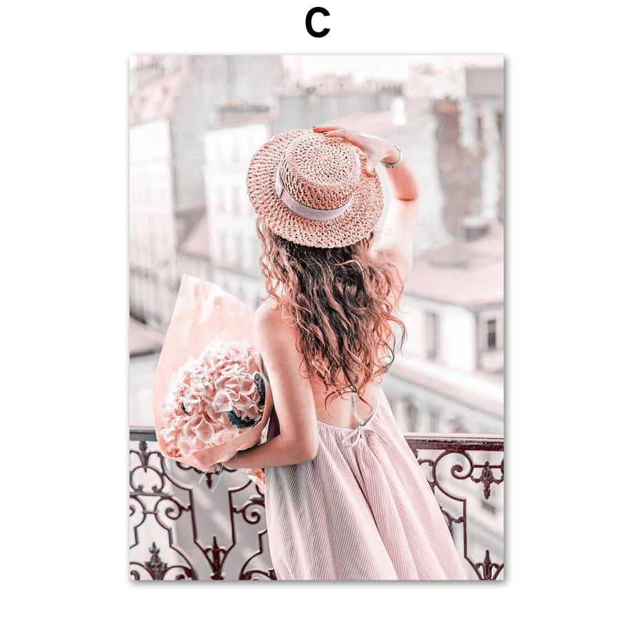 

Розовый цветок розы Парижская башня трамвай воздушный шар настенная живопись на холсте плакаты на скандинавскую тему и принты настенные панно для декора гостиной A4 21X30cm No Framed