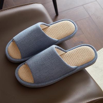 Men Linen Slippers 2025 Autumn Winter Breathable Absorbent Non-Slip Home Slippers All Seasons Indoor Floor Couple Slippers
