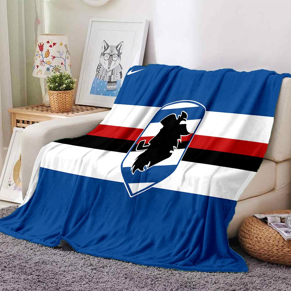 Sam-pdoria Team Crest Design Flannel Blanket, Soft Polyester, Modern Design, All-Season for Camping, Travel, Gifts for holidays or birthdays