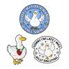 You're Ducking Awesome Enamel Pins Sorry I'm Late I Was Dilly Dallying Brooch Badge Cartoon Ducks Jewelry Gift for Friends