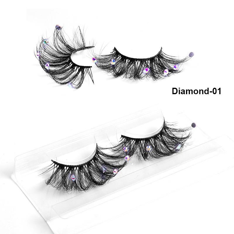 Europe And The United States With Diamond False Eyelashes 3d Three -Dimensional Natural Thick Grafted Eyelashes