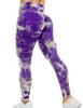 Women's Tie-Dye Peach Yoga Leggings - High Waist, Hip Lift, Sports & Running Fitness Pants